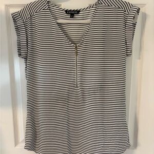 Express Women's Top with Black and White Stripes